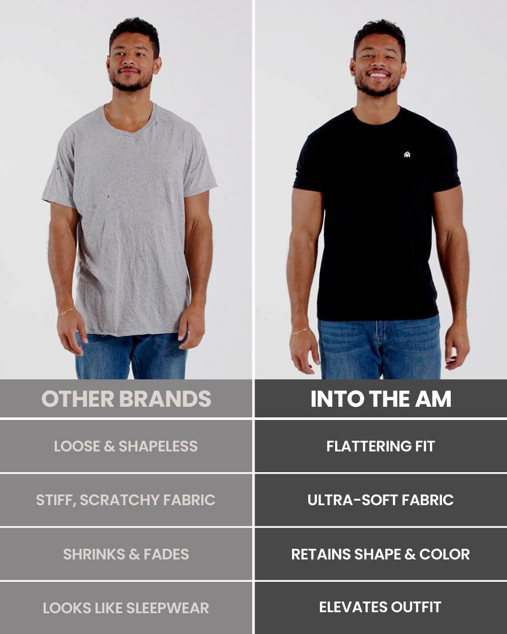 Mens T Shirt with Logo - Short Sleeve Crew Neck Soft Fitted Tees S - 4XL Fresh Classic Basic Tshirts