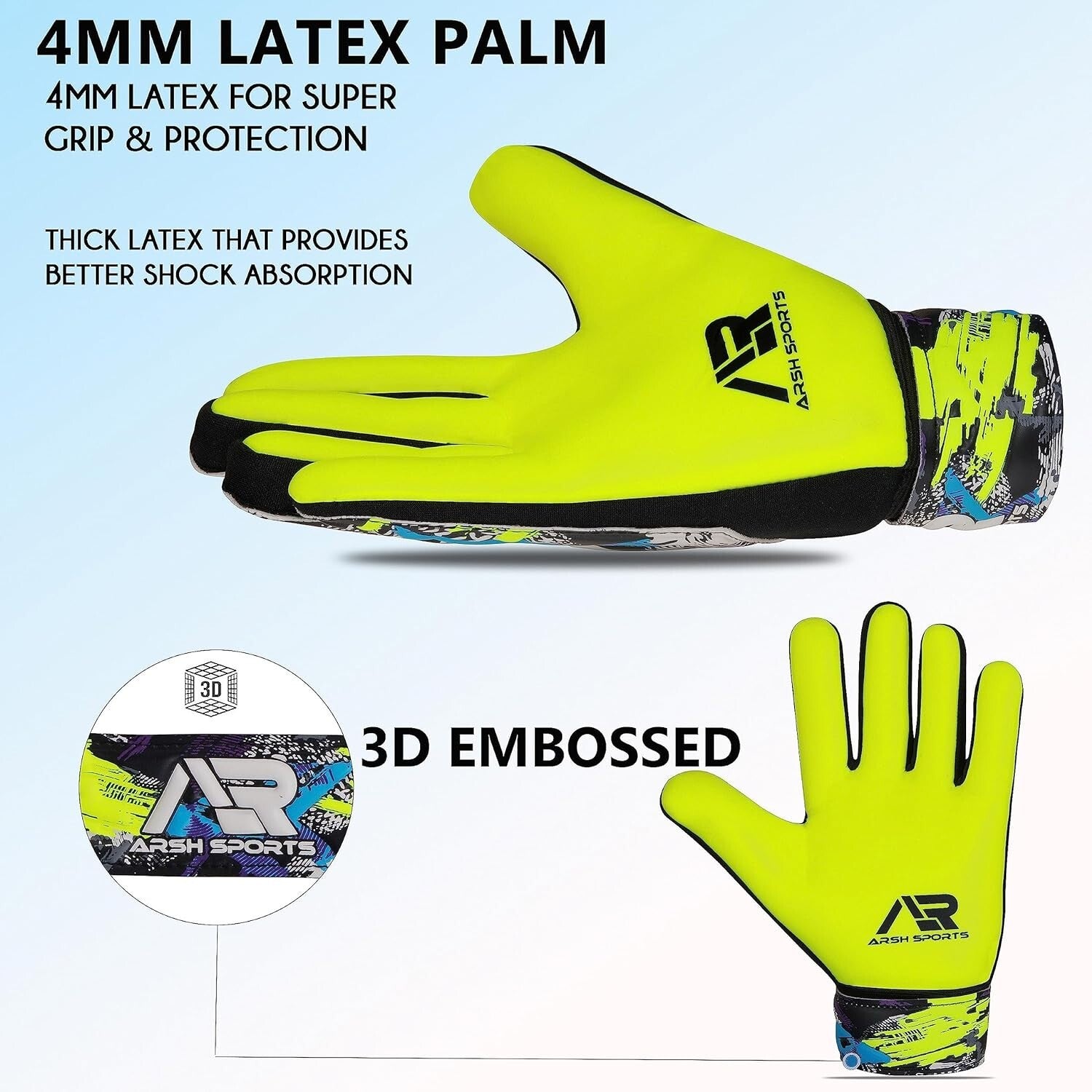 Guantes De Portero Arquero De Fútbol Con Palmas Antideslizante